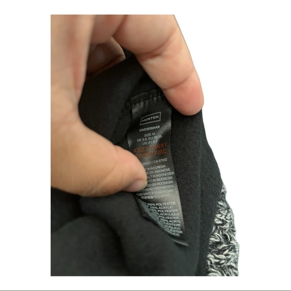 Hunter 6 Stitch Cable Boot Sock Women's Crew Cut Socks Black/Grey Size M (5-7) F - Picture 3 of 3